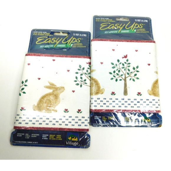 WallPaper Border Country Rabbits Trees Self Adhesive X 2 15 Ft. Packs - Picture 1 of 6
